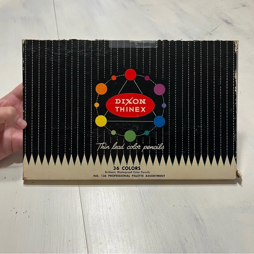 Vintage Dixon Thinex Thin Lead Colored Pencils Waterproof